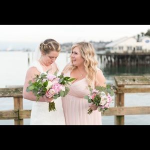 Blush David’s Bridal Bridesmaid Dress